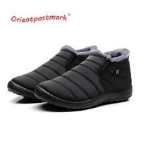 Men Winter Boots  Unisex Couples New Snow Boots Ankle Boots Solid Color Plush Inside Anti Skid Bottom Warm Waterproof Ski Shoes
