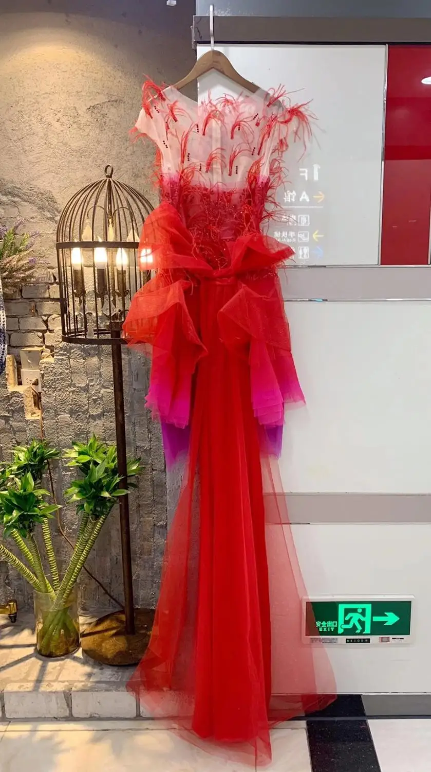 

Elegant New Bandage Dress 2020 Women red lace strapless sleeve Party Club Celebrity Bodycon Clothes wholesale