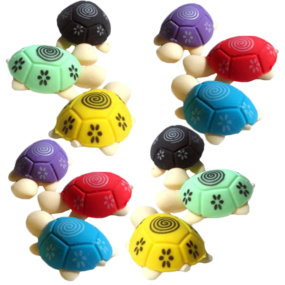 

30pcs Colorful Turtle Shape Eraser Cartoon Creative Animal Eraser Stationery for Student Classroom(Random Color)