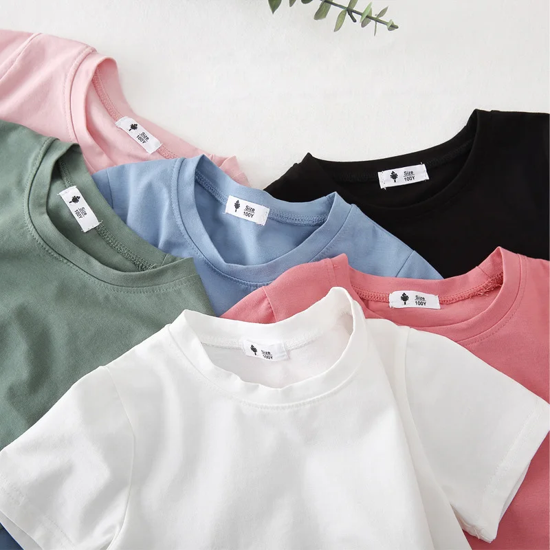 

Korean Style Girls Clothes New Summer Girls T shirt Tops Short Sleeve Cotton Children Blouse RT857