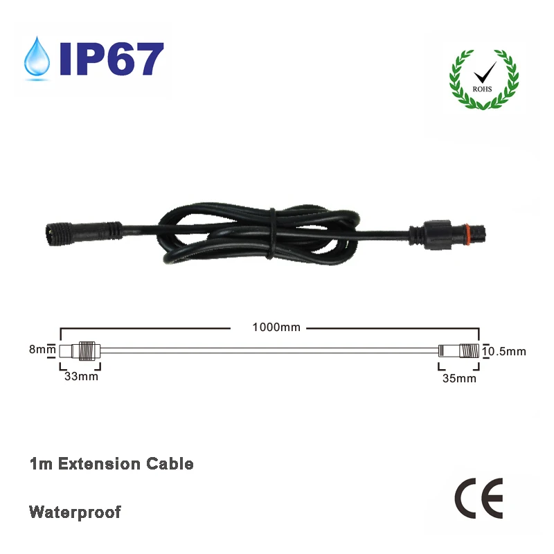 DC 12V 24V Быстрый разъем светодиодный провод 2/3 pin удлинитель параллельный кабель IP67
