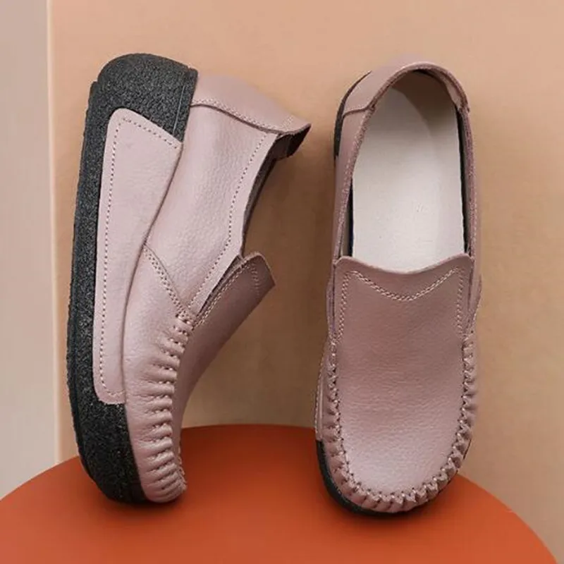

Autumn Women's Shoes Platform Flats Sneakers Female Moccasins Shoes Women Creepers Slip on Shoes Genuine Leather Ladies Loafers