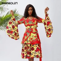 african dresses for women new fashion 2022 ankara wrap dresses african traditional african long sleeve dress