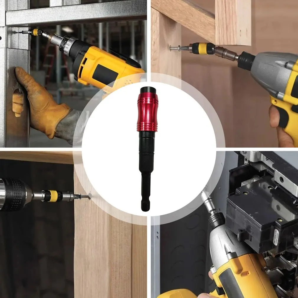 

1/4" Magnetic Screw Drill Tip Drill Screw Tool Quick Change Locking Bit Holder Drive Guide Drill Bit Extensions Pivot Drill