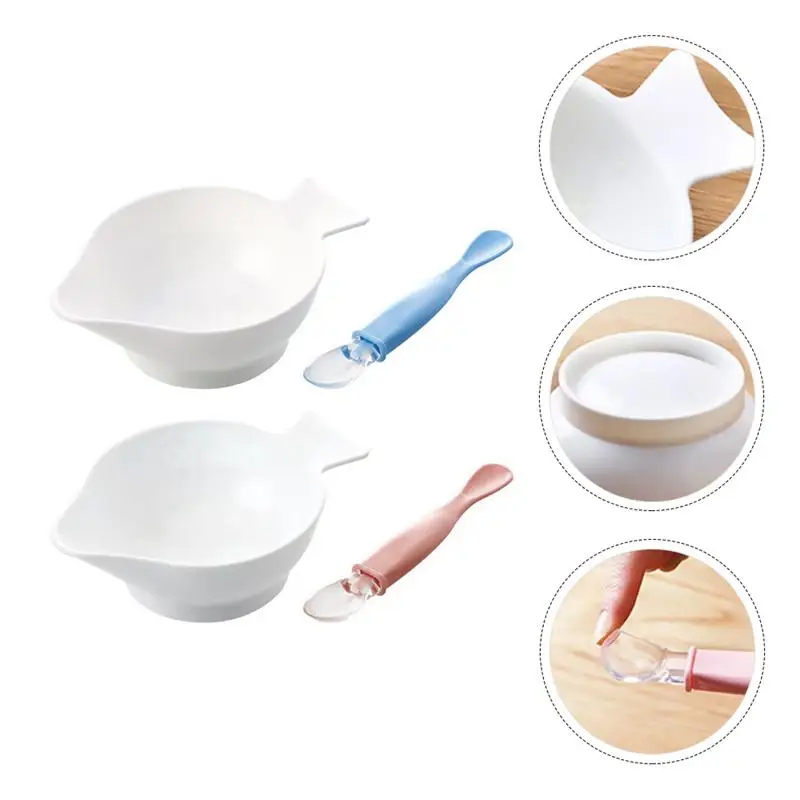 

4pcs Baby Feeding Bowl Silicone Baby Bowl Portable Baby Tableware Kids Spoon