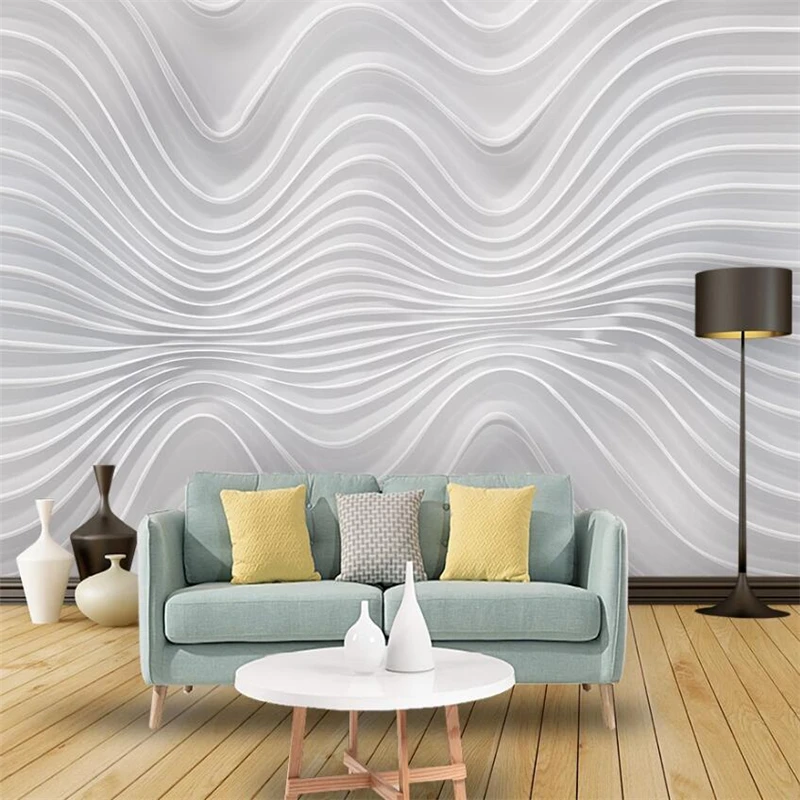 

Customized 3d large wallpaper modern minimalist papel de parede abstract curve TV background wall living room bedroom mural обои