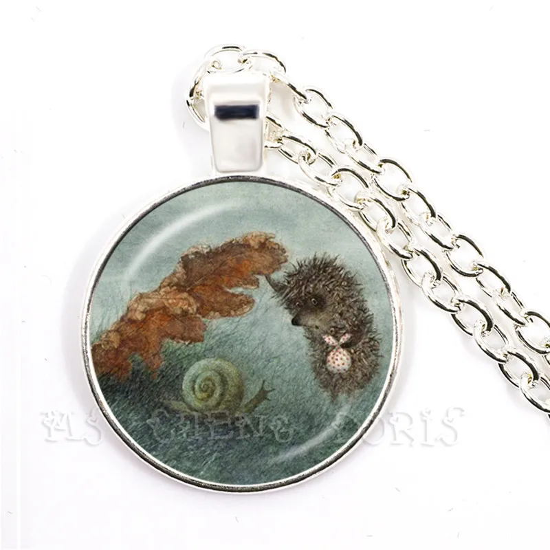 Маленький Ежик в тумане ожерелье 25 мм стеклянный купол милые животные креативный