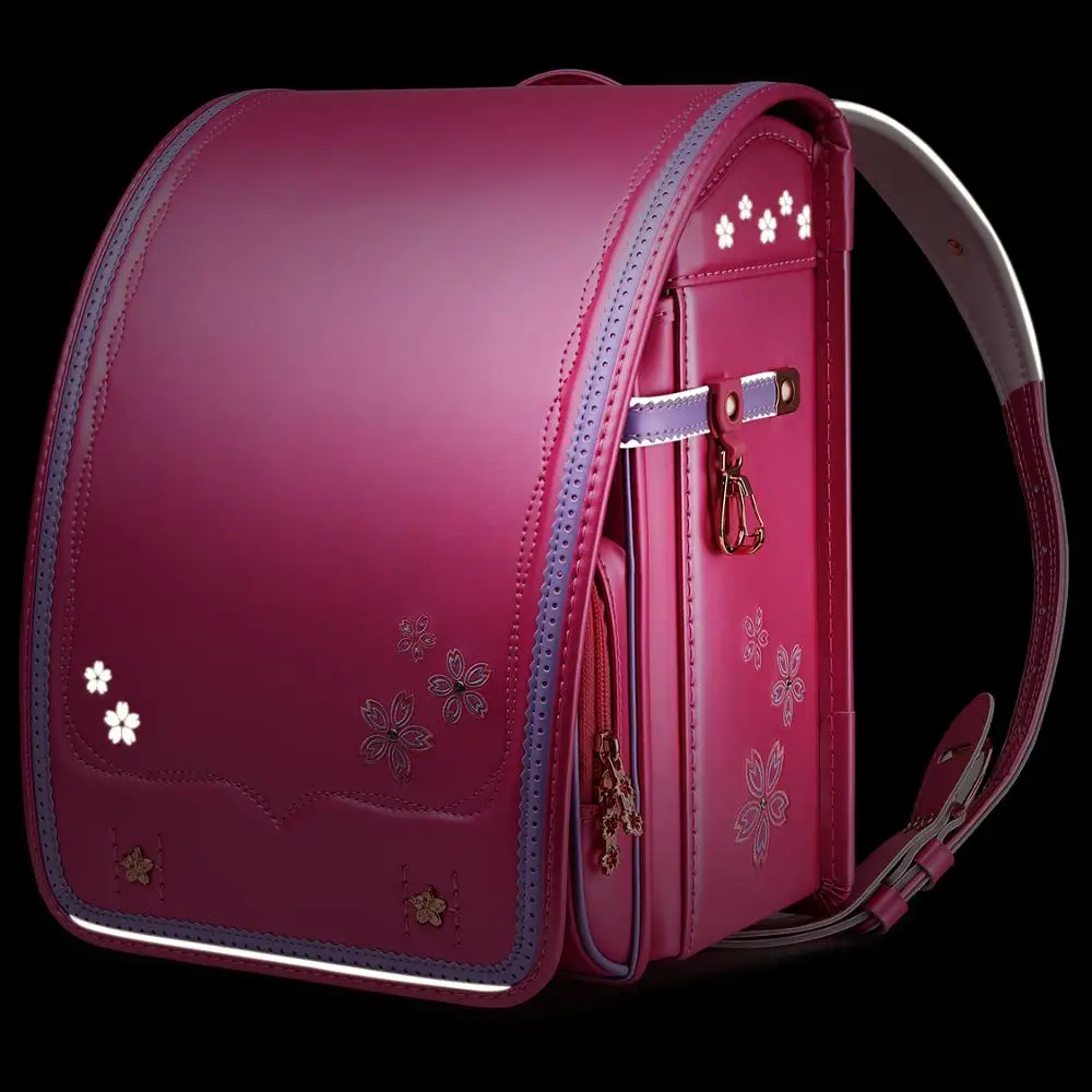 New Design Coulomb Children School Bag Girls Kid Orthopedic Sakura Embroidery Backpack Children Bookbags Randoseru Bags рюкзак