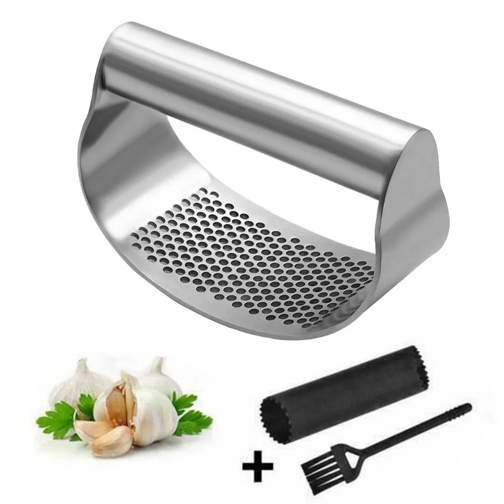 Stainless Steel Manual Garlic Press Curved Grinding Slicer Chopper Multifunctional Presses Cooking Gadgets Tool | Дом и сад