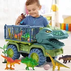 Игрушечный динозавр, тираннозавр 38 см, Инженерная техника, экскаватор, кран, самосвал, Инерционная модель автомобиля для мальчиков, детские подарки