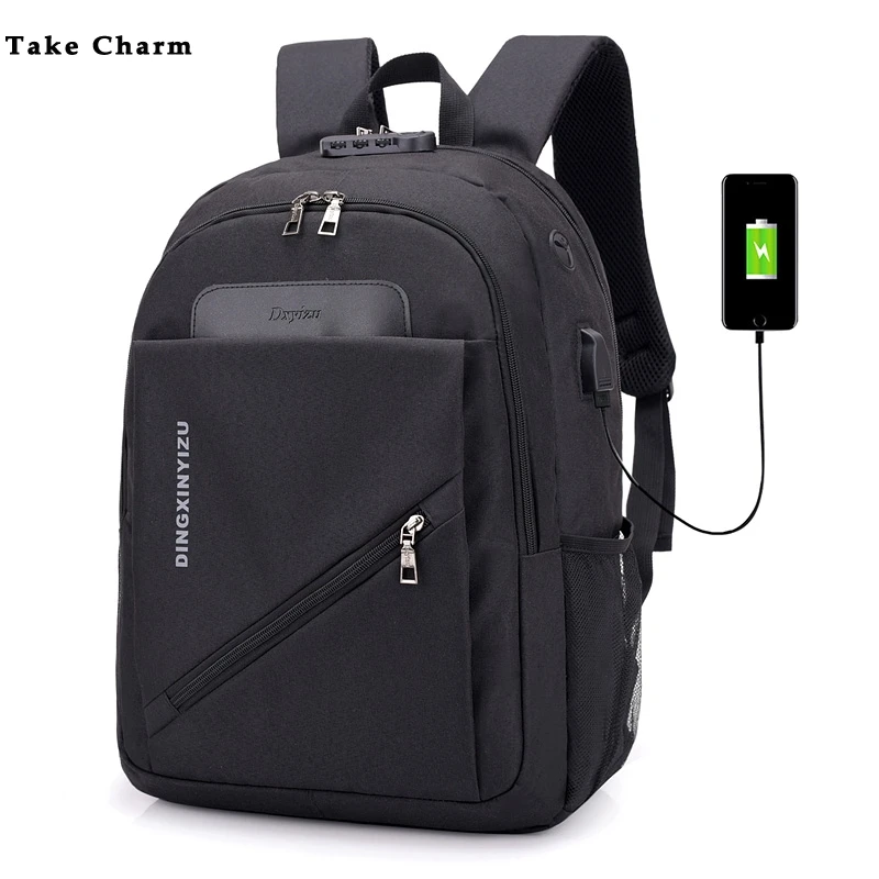 Рюкзак для ноутбука Мужской и Женский Повседневный простой из ткани Оксфорд