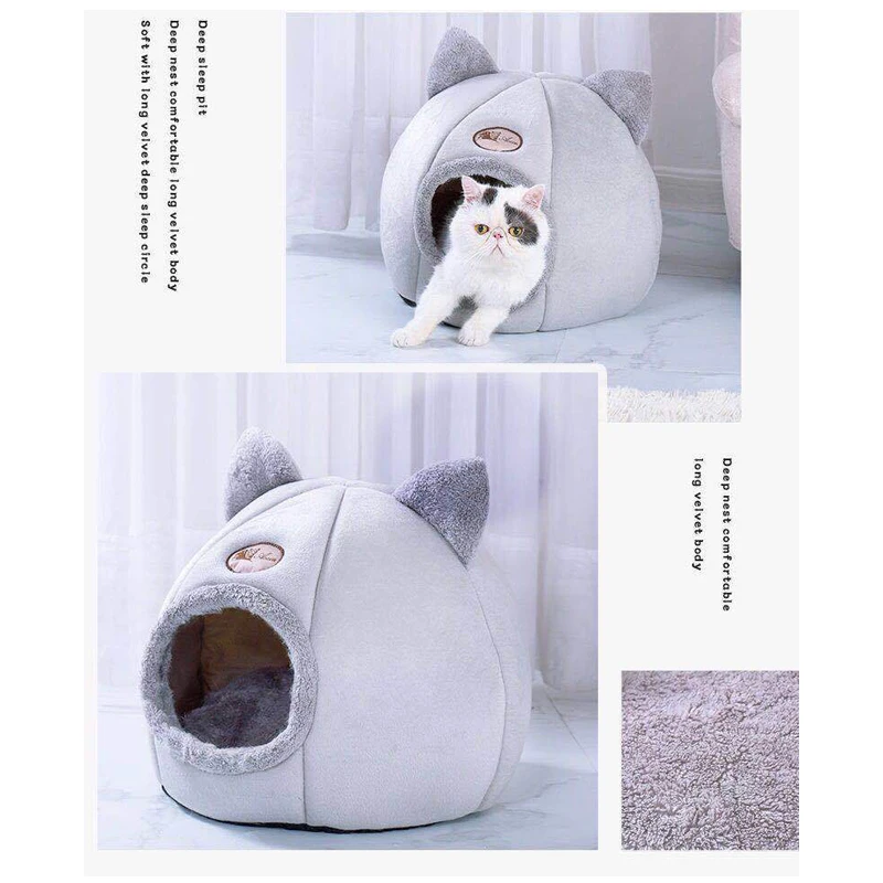 

Cat Bed Mascot Cat House Cama Para Cachorro Pets Tent Cozy Cave Beds Indoor Comfort In Winter Cat Bed Pet Products Gatos Accesor
