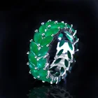 Кольца CWWZircons с фианитами женские, обручальные ювелирные изделия белого и золотого цвета, оливковая ветка, зеленый камень с кристаллами, R039