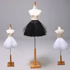 Короткая подъюбник, 3-слойная Нижняя юбка, свадебное платье, регулируемые кружева, косплей, белый, черный, балетная юбка-пачка для невесты