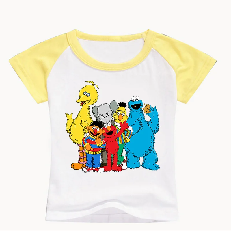 

Summer 4-14 yr-old new styles children boy girl casual T shirt sesame sweatshirt printed cartoon sport top 0400