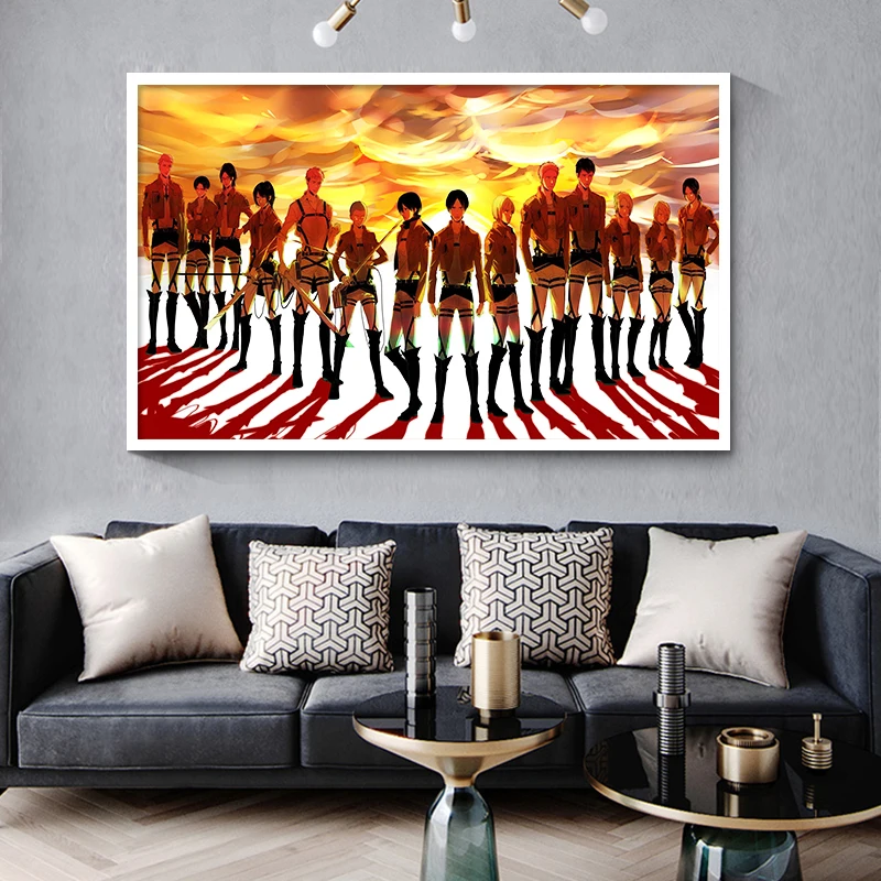 

Attack on Character Collection HD Anime Canvas Poster Anime Decoration Room Bar Decoration Painting Wall Art Home Decor