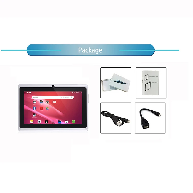 

7 Inch Kids Tablet Android Quad Core Dual Camera WiFi Education Game Gift for Boys Girls