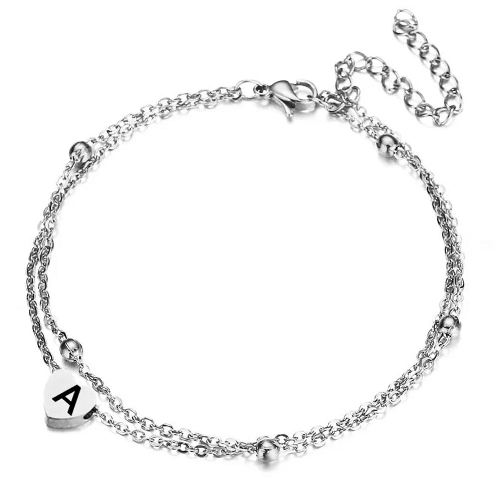 MisenBaBa браслеты из нержавеющей стали с сердечками и буквами для женщин именем