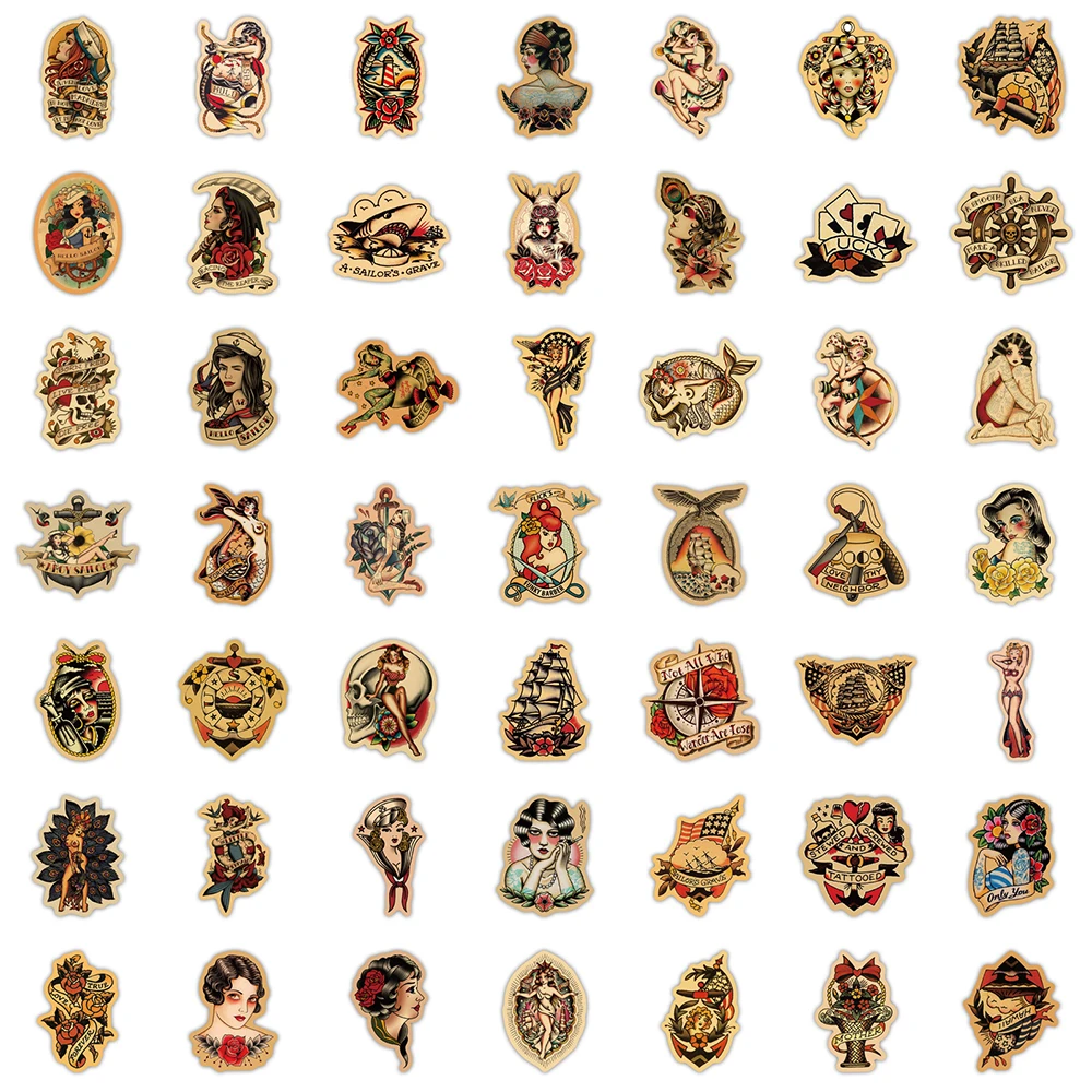 1050100pcs classic retro sexy girl graffiti stickers skateboard luggage laptop guitar bike phone cool sticker decal kid toy free global shipping