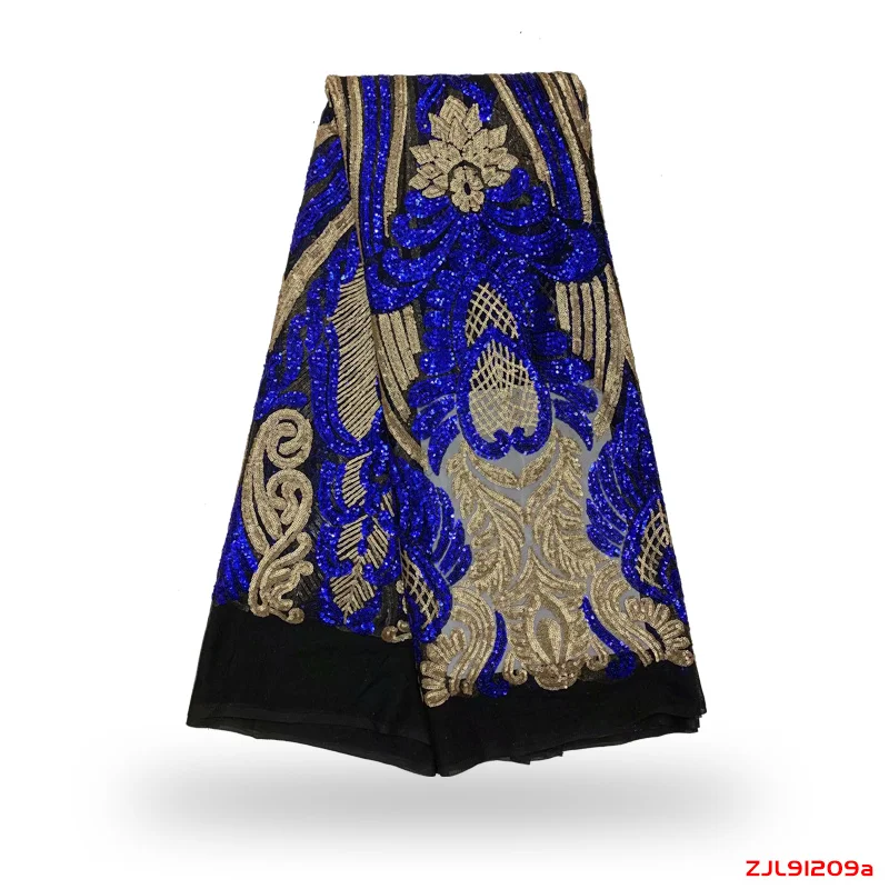 

2020 New Design African Lace Fabric Wholesale French Lace Fabric High Quality Nigerian Tulle Sequins Lace Fabric f191209