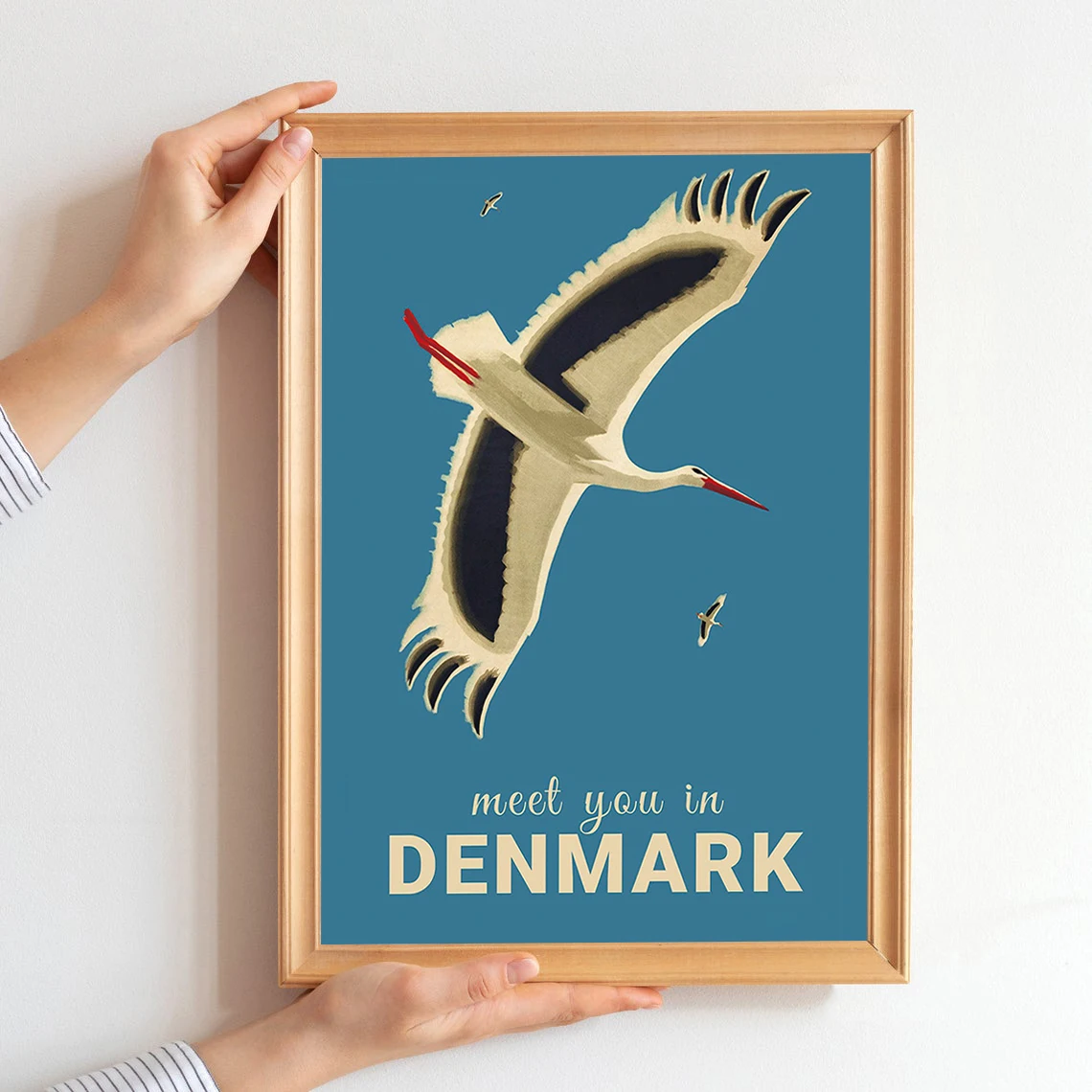 Встретить вас в Дании датские плакат Винтаж датский печати скандинавском стиле