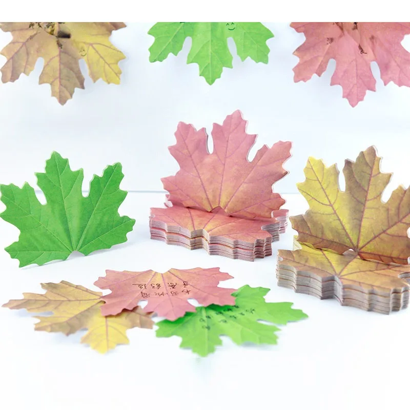 

12 PACK Maple Wish Wall Stickers Leaf Post Notes Leaves Learning Office Memo Props Holiday Tools 25 Sheets /Pack Birthday