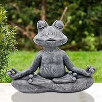 meditating frog animal statue garden ornaments yoga frog figurine resin art carfts decorations for lawn yard patio outdoor decor
