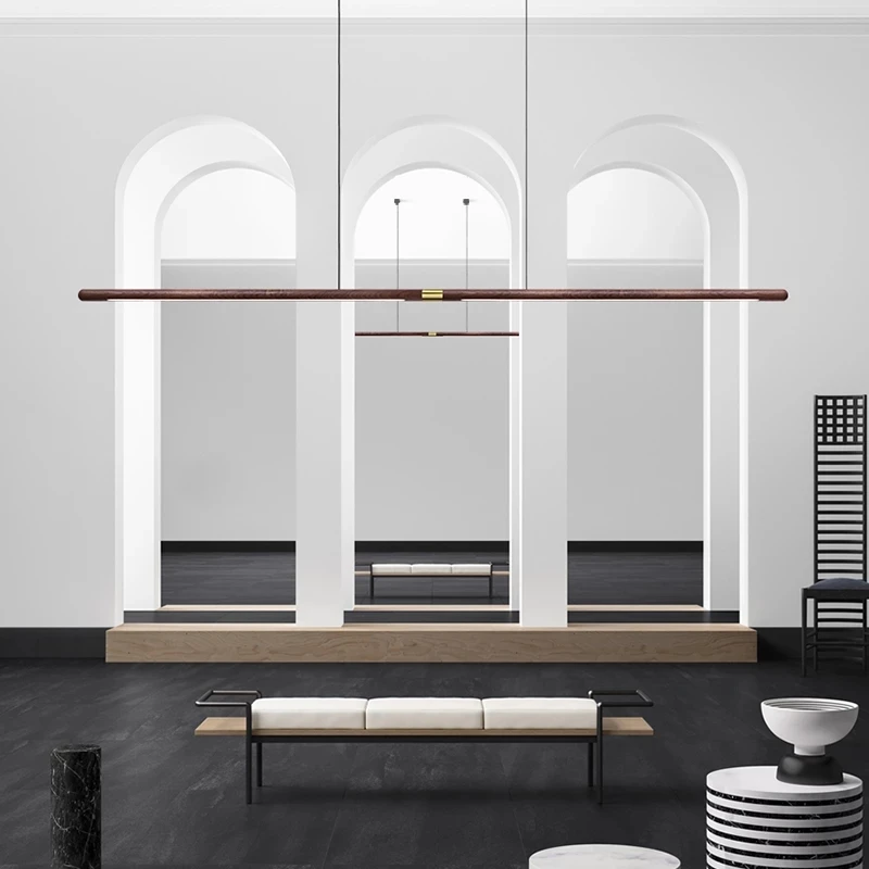 Economici 2.2m Lampade A Sospensione In Legno Lunghe Bar Lampada Da Soffitto A Striscia Ovale A Led Simpl Dimmer Accessori Da Cucina Per Ufficio Soggiorno Apparecchio A Sospensione