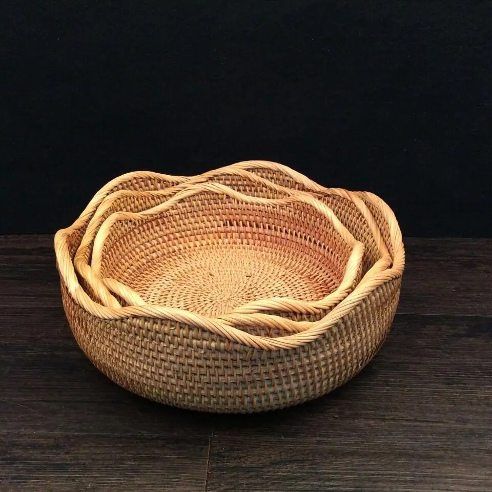 

3pcs per set autumn woven rattan storage baskets woven storage basket woven storage basket
