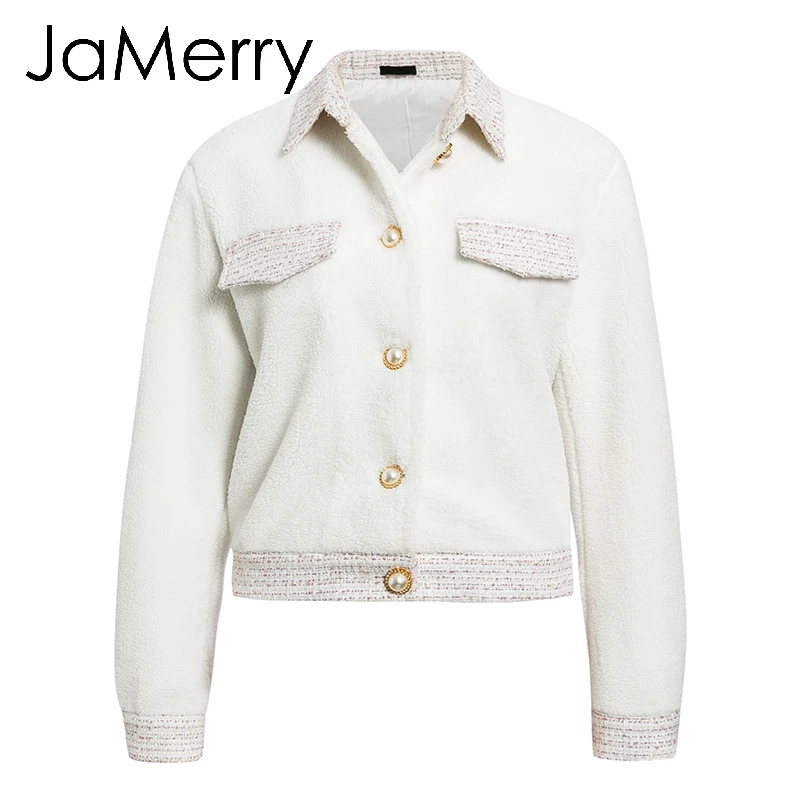 Coat JaMerry, винтажный комплект из двух частей, твид, искусственный мех, женские комплекты, Осень-зима, юбка, костюм, наборы, пэчворк, однобортный, для офиса, женские костюмы - Цвет: Coat