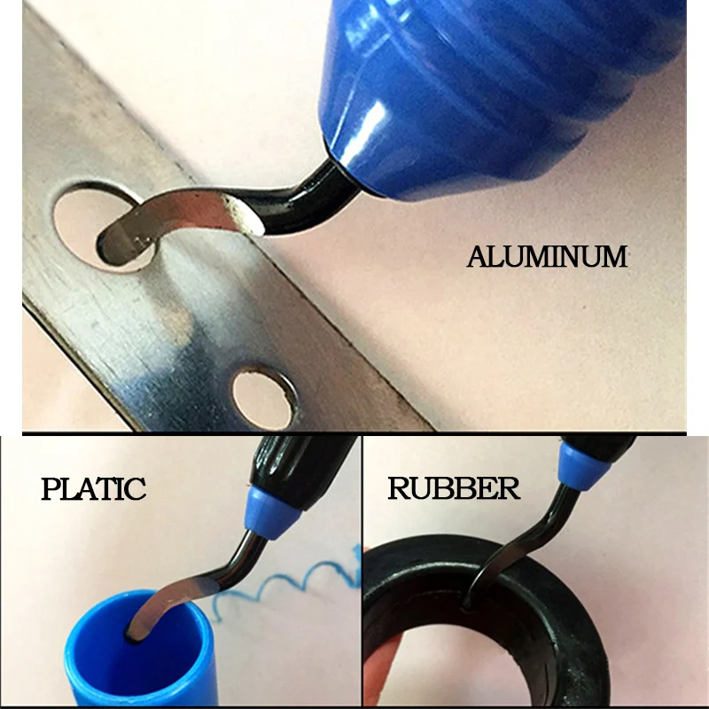 UCHEER 1set Edge trimmer burr scraper high speed steel edge-off plastic handle trimming deburrint