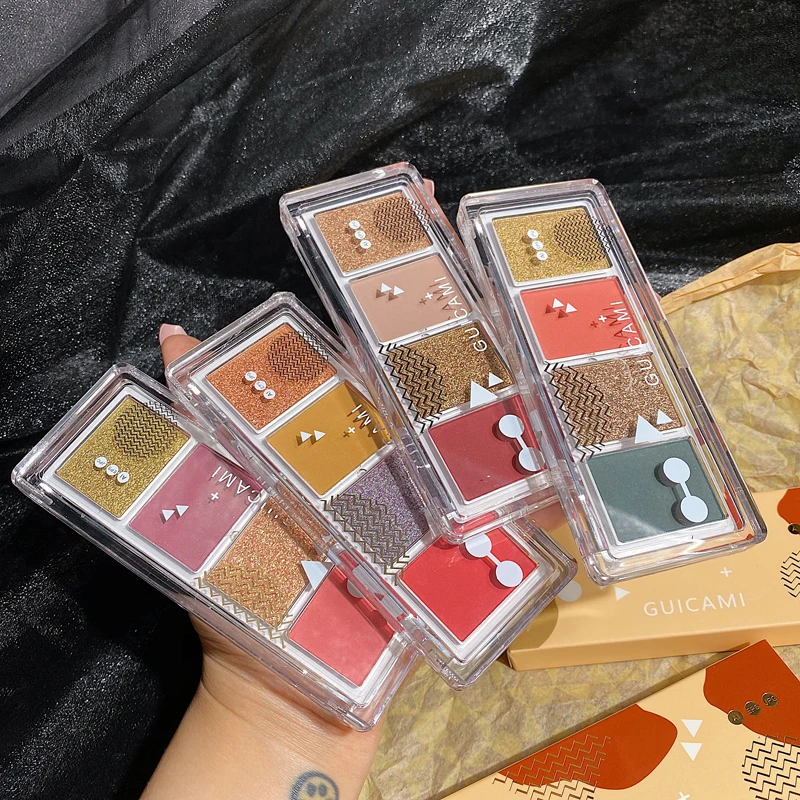 4 цвета матовые блестящие тени для век палитра долговечных блестящих мерцающих