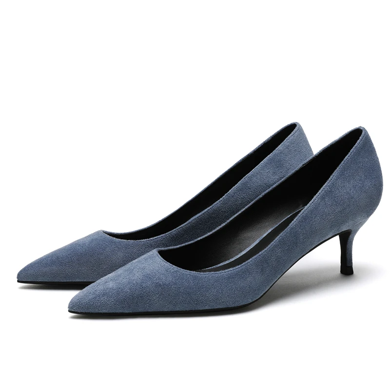 

Женские замшевые туфли-лодочки, повседневные туфли из натуральной кожи, классический дизайн, весна, E0066