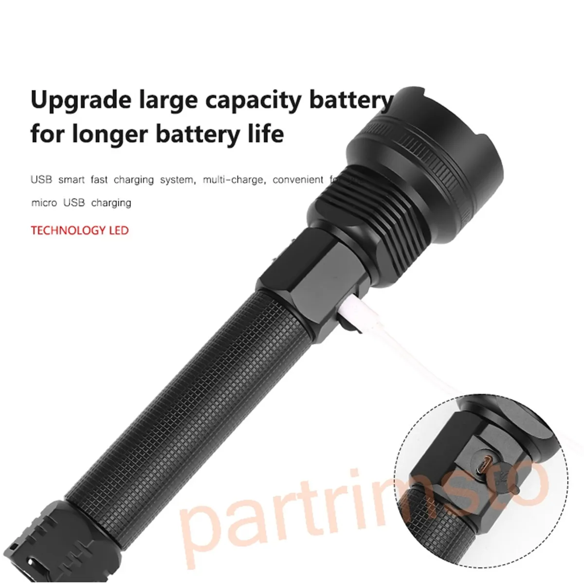 저렴한 다기능 USB 충전 방수 충전식 손전등 토치 플래시 조명 검사 램프 무선 작업 캠핑 LED