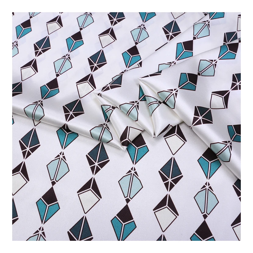 

Customized Summer diamond wide digital printing silk stretch satin fabric flower mulberry silk cheongsam dress silk fabric