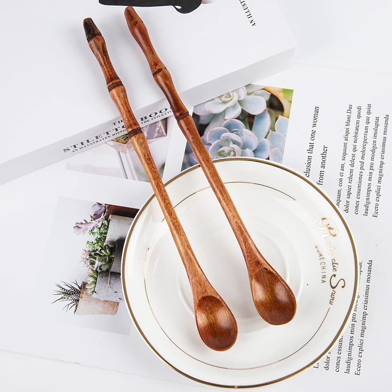 

Кухонная деревянная ложка для медовой банки, длинная ручка, ложка для смешивания, мешалка для кофе, деревянная ложка