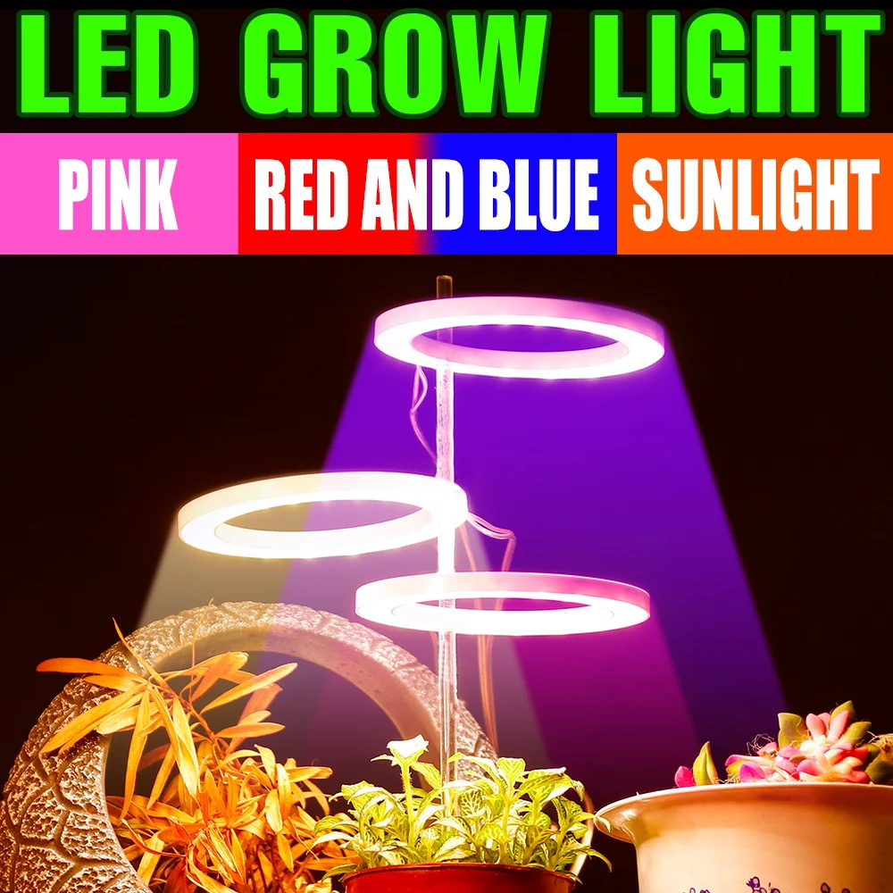 

LED Dimmable Grow Light USB 5V Phyto Lamp Full Spectrum Plant Light Hydroponics Bulb LED With Switch Cultivo Indoor Growth Lamp