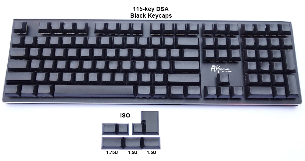 Black NPKC толстые PBT пустые DSA брелки ANSI ISO 115-key для Cherry MX переключатели механической клавиатуры - Цвет: Black