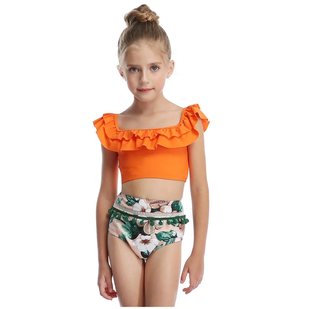 Раздельный купальник с оборками для девочек и родителей | Детская одежда обувь