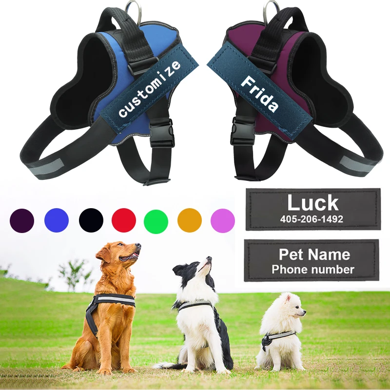 

Шлейка для собак, индивидуальная нашивка, не тянется, светоотражающая дышащая ткань, жилет для собак, товары для прогулок на открытом воздух...