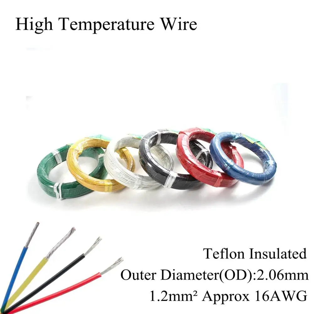 Высокотемпературный провод 16awg 1 2 мм² изоляционный устойчивый кабель из ПТФЭ