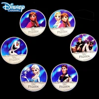 disney frozen aisha commemorative coins metal cartoon character princess anna lucky coin home decoration crafts childrens gifts