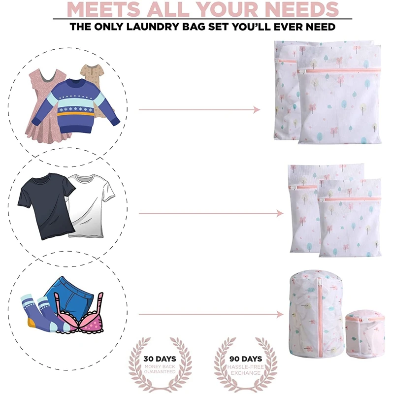 

Mesh Laundry Bag Cute Printing Travel Storage Bag Clothes Laundry Bag for Clothes Bra Underwear Socks Underwear