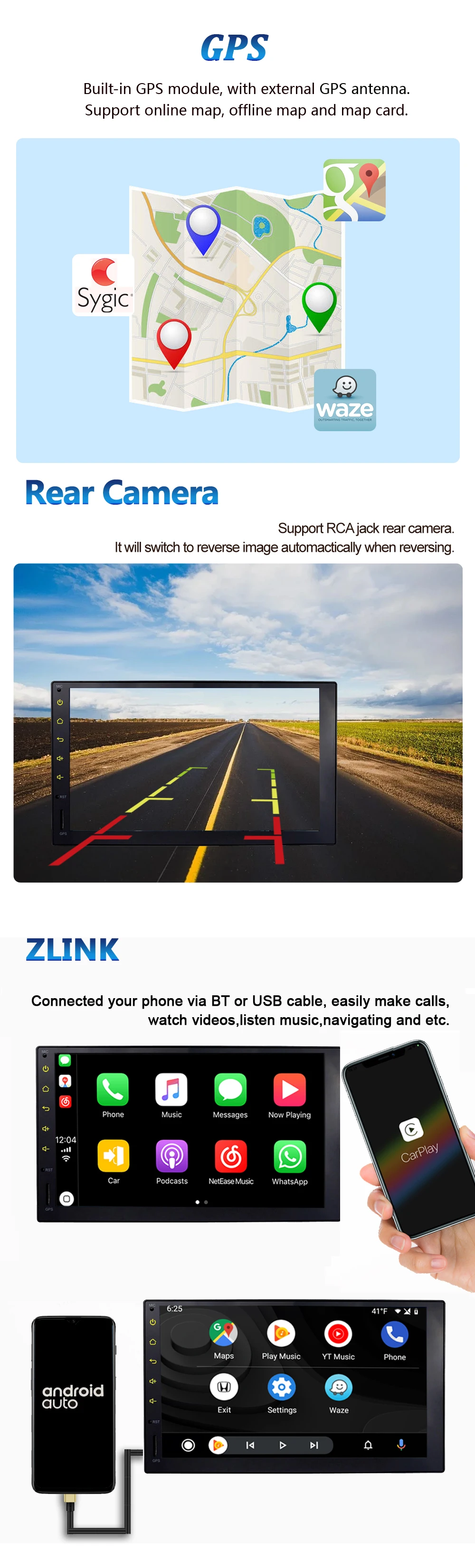 ARKRIGHT 7 ''4+ 64GB 2Din Android автомобильный плеер Android 8,1 Авторадио carplay sc9853i с 4G слотом для сим-карты