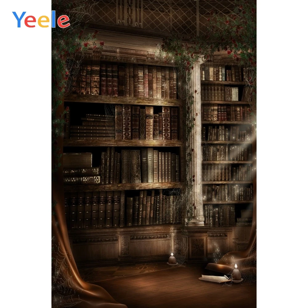 Винтажный фон-книжная полка Ретро Хэллоуин Новорожденный ребенок портрет