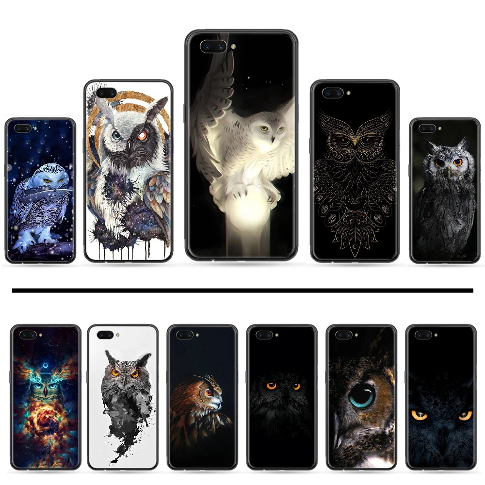 Сова ТПУ черный чехол для телефона Корпус OPPO R9 R11 R15 R17 RENO Realme S PLUS нормальный 2z 3 5 C2