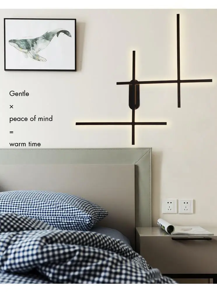 Длинный светодиодный светильник 21 Вт черный белый|Комнатные настенные LED -лампы| |