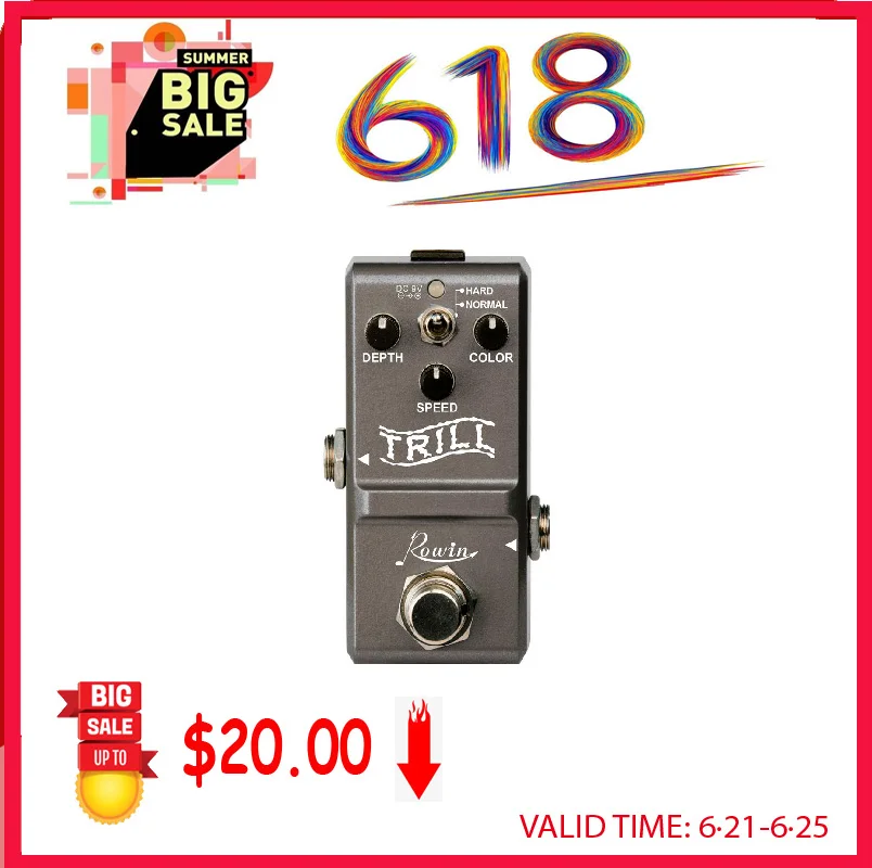 rowin ln 327 gitarre tromol pedal analog optokoppler trill wirkung pedale für elektrische gitarre mini größe free global shipping
