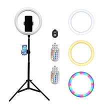 Phone Stand Holder Tripod Circle Fill Light Dimmable Lamp Trepied Makeup 10in LED Selfie Ring Light Photography RingLight