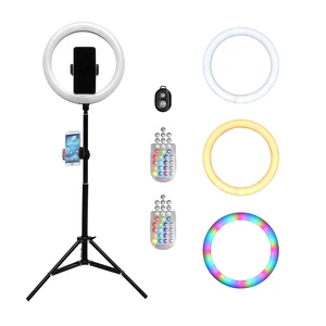 phone stand holder tripod circle fill light dimmable lamp trepied makeup 10in led selfie ring light photography ringlight free global shipping